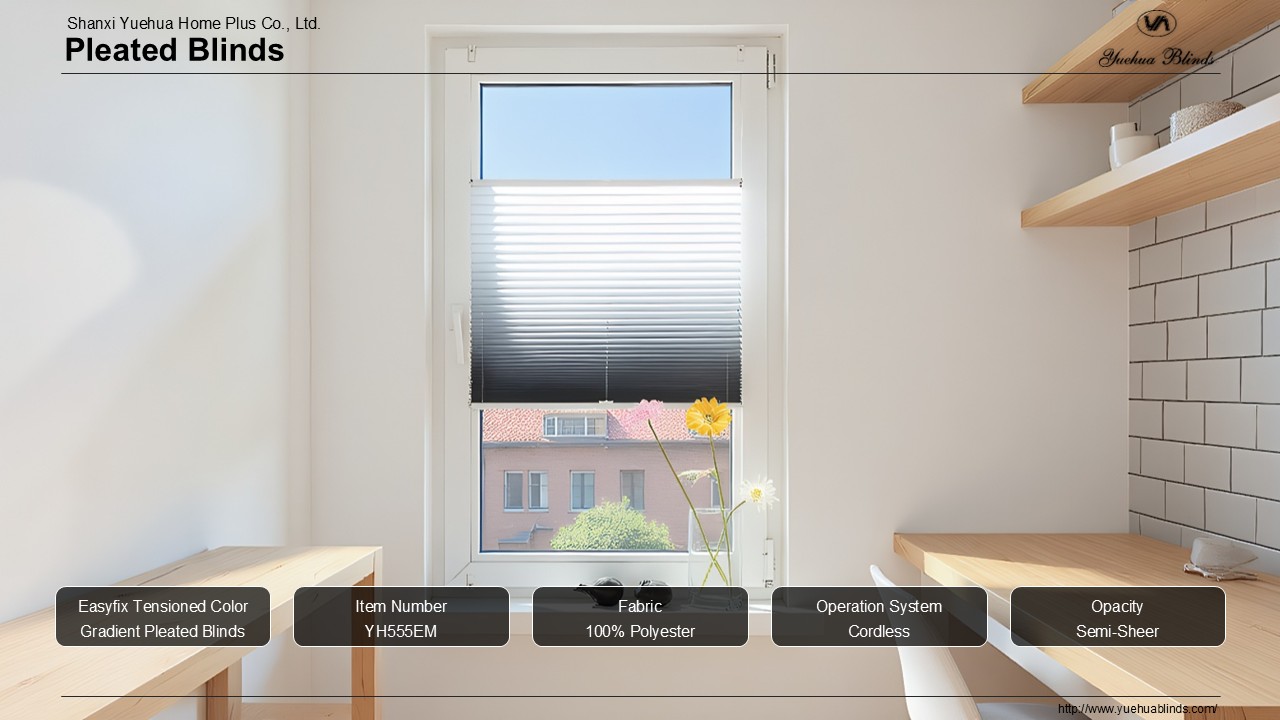 Easyfix Tensioned Color Gradient Pleated Blinds