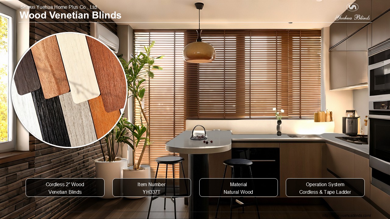 Cordless 2” Wood Venetian Blinds (Tape Ladder)