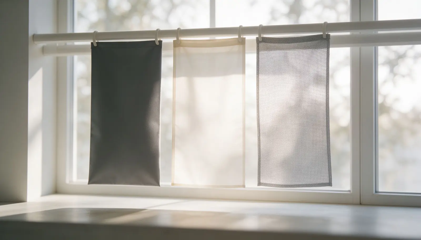 Guide d'opacité des tissus pour store enrouleur : occultant vs filtre-lumière vs toile solaire